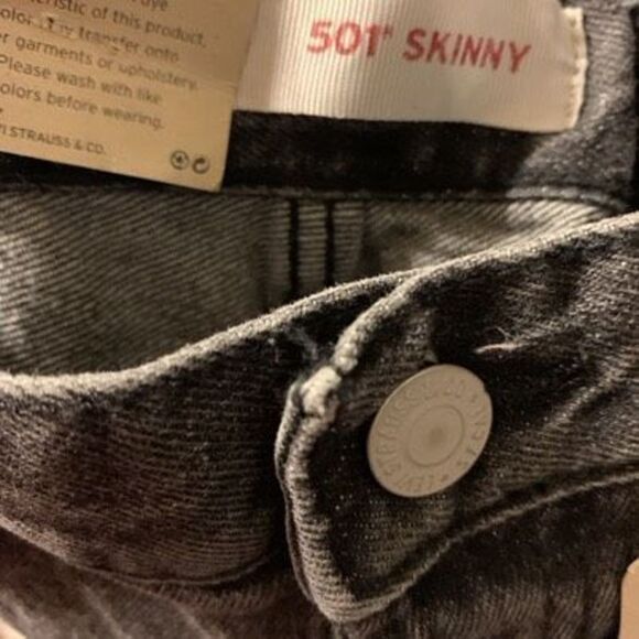 Levi’s 501 Button Fly Skinny Stretch Size 12 Reg 26x26 Adjustable Waist Jeans - Picture 8 of 8